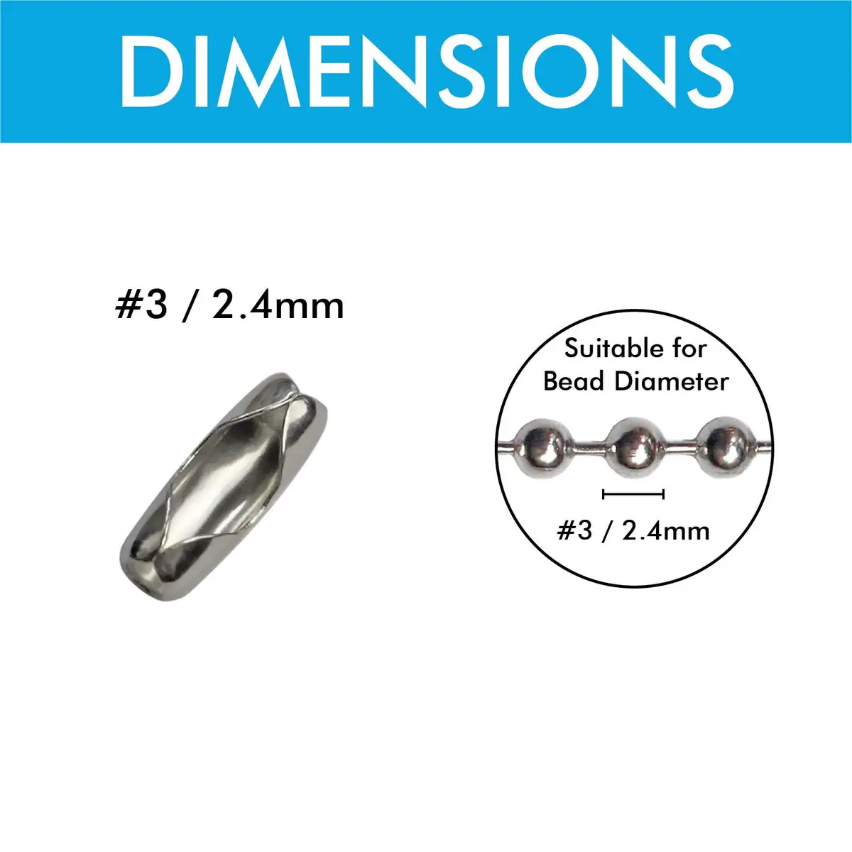 Millennial Essentials Ball Chain Connector Clasps 300 Pieces #3 | Jewelry Making & DIY Crafts - view 3