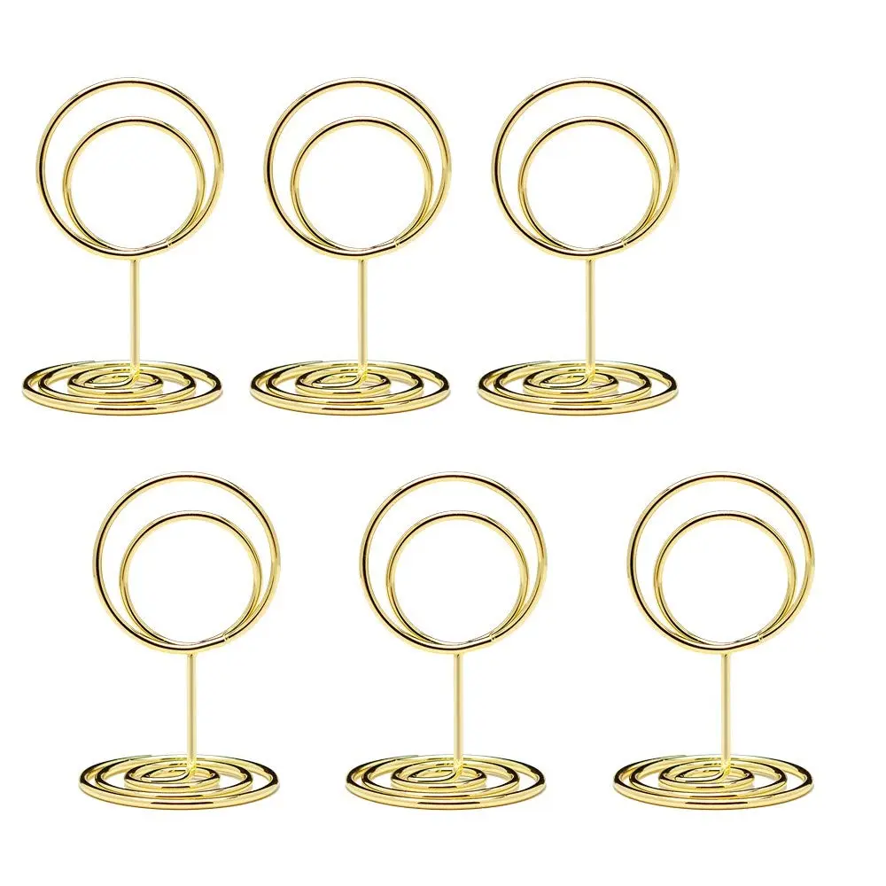 Jofefe Gold Mini Place Card Holders with Ring Design, 5cm (2 inch) Height, 20 Count | Elegant Table Number Stands for Weddings & Events - main product image