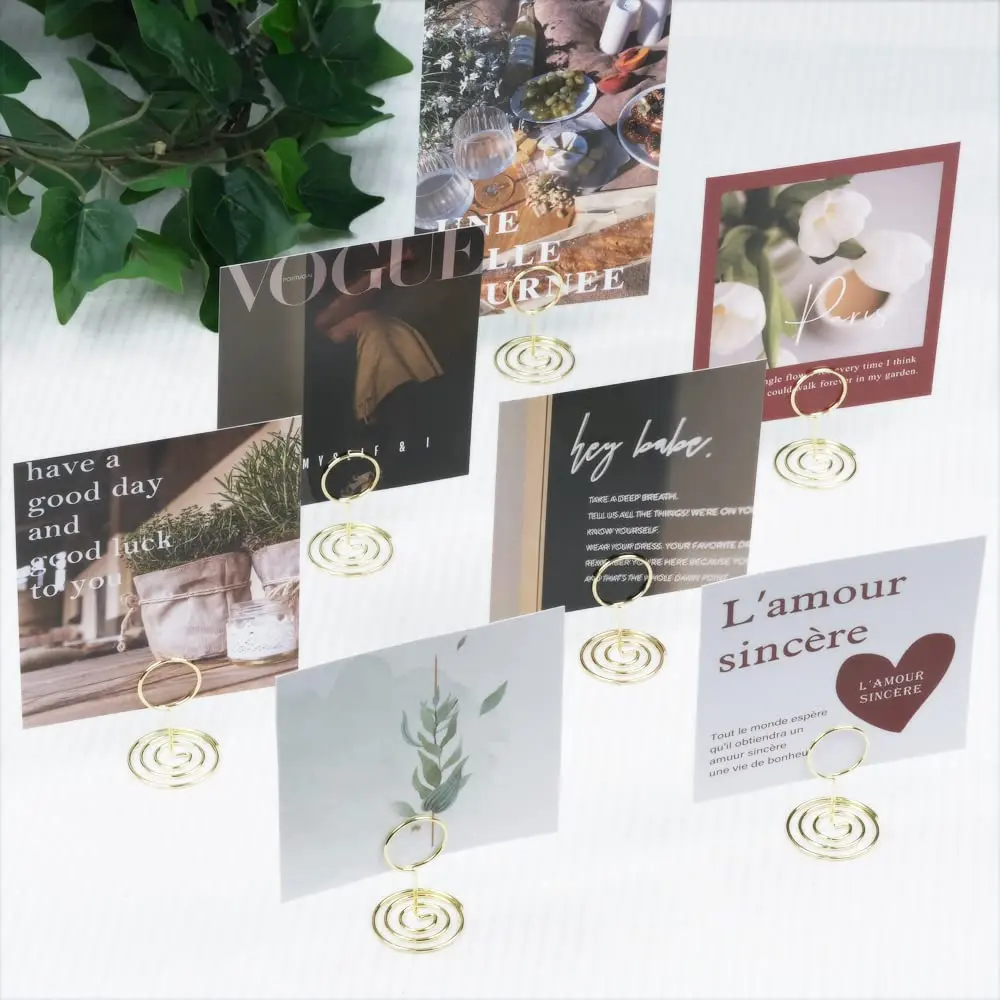 Jofefe Gold Mini Place Card Holders with Ring Design, 5cm (2 inch) Height, 20 Count | Elegant Table Number Stands for Weddings & Events - view 5