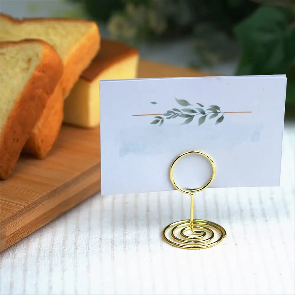Jofefe Gold Mini Place Card Holders with Ring Design, 5cm (2 inch) Height, 20 Count | Elegant Table Number Stands for Weddings & Events - view 2