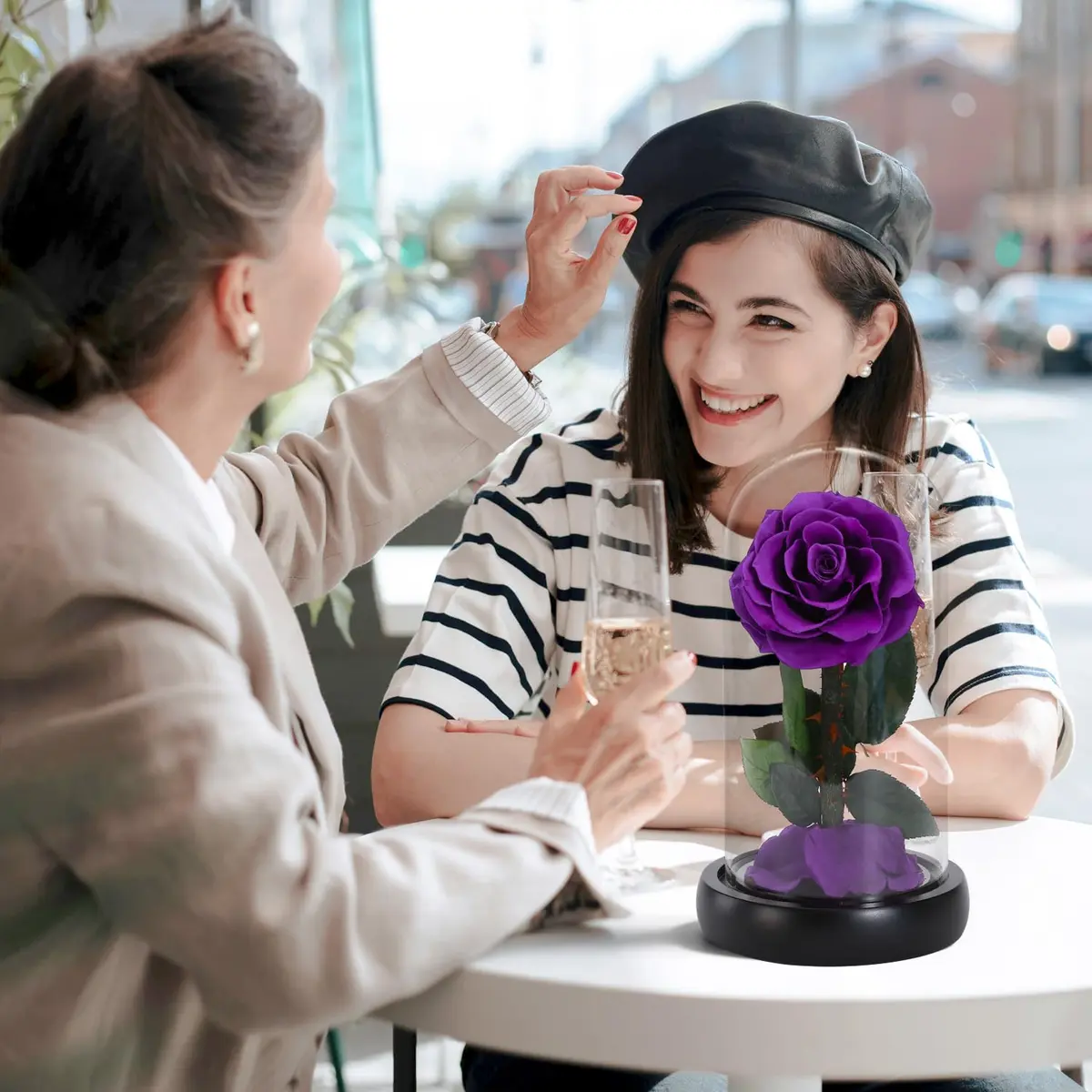 SW Preserved Real Rose Flower in Glass Dome | Romantic Gift for Women in Her Birthday & Anniversary - view 2