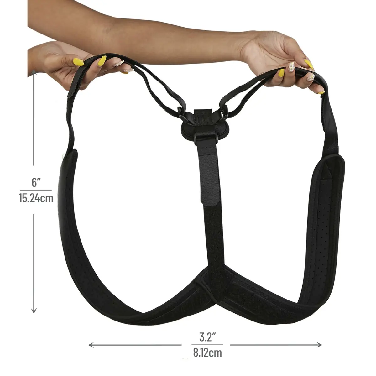 Mind Reader Posture Corrector, Adjustable Clavicle Brace, Lightweight, Nylon, 14"L x 4.25"W x 11.5"H, Black | Support for Spinal & Shoulder Alignment - view 3