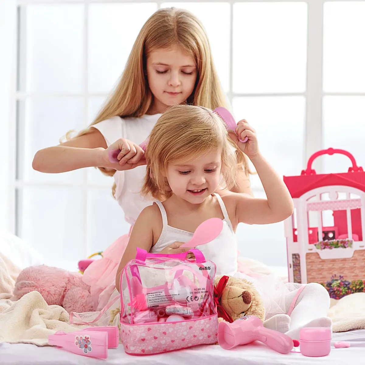 deAO 40 Pcs Baby Doll Accessories with Storage Bag | Feeding & Caring Playset for Kids 3+ - view 4