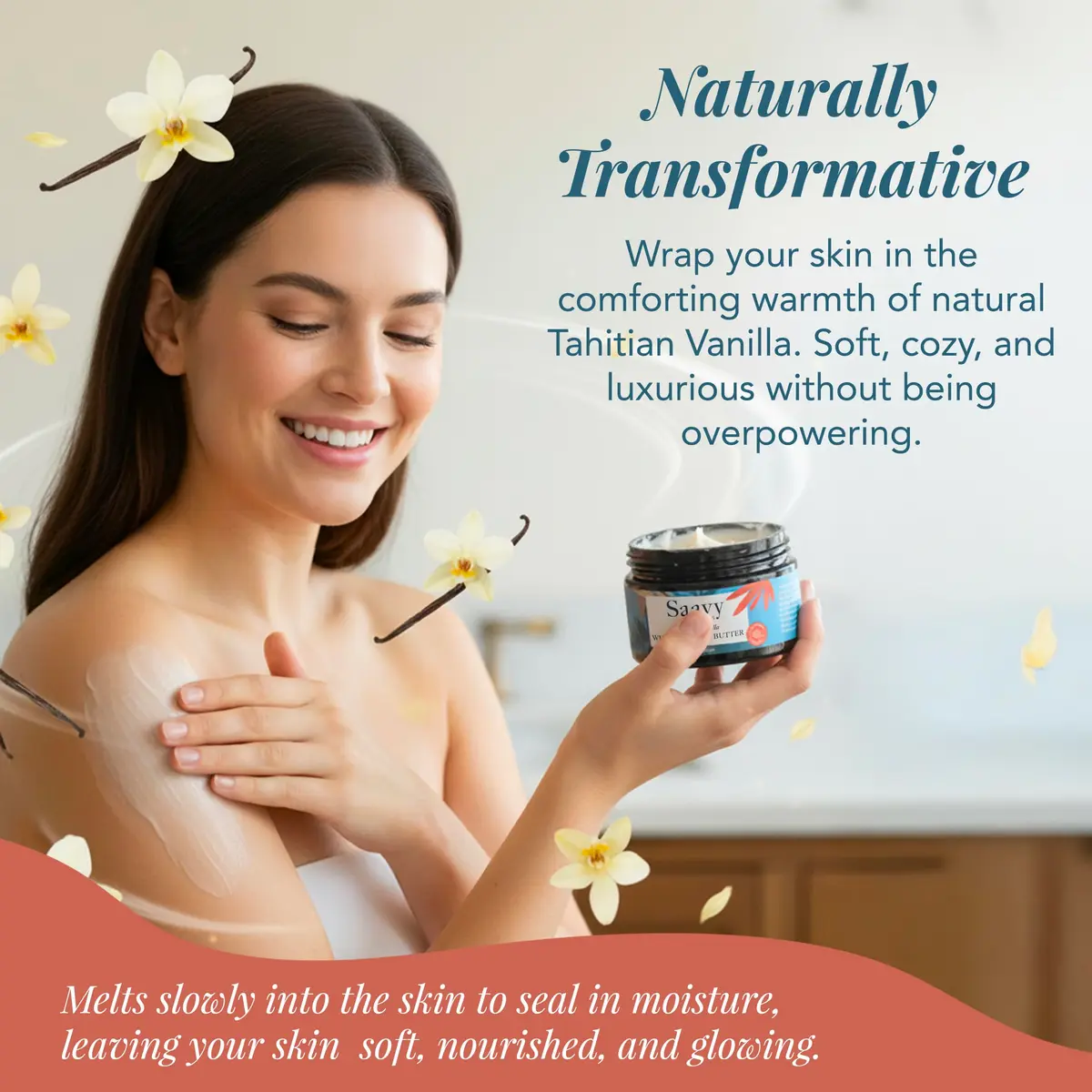 Saavy Naturals Body Scrub - Scented Sugar Vanilla Extract, Vegan Exfoliating with Vitamin E, Gentle for Sensitive Skin – Made in USA – Tahitian Vanilla (1 Pack) - 12 oz - view 6