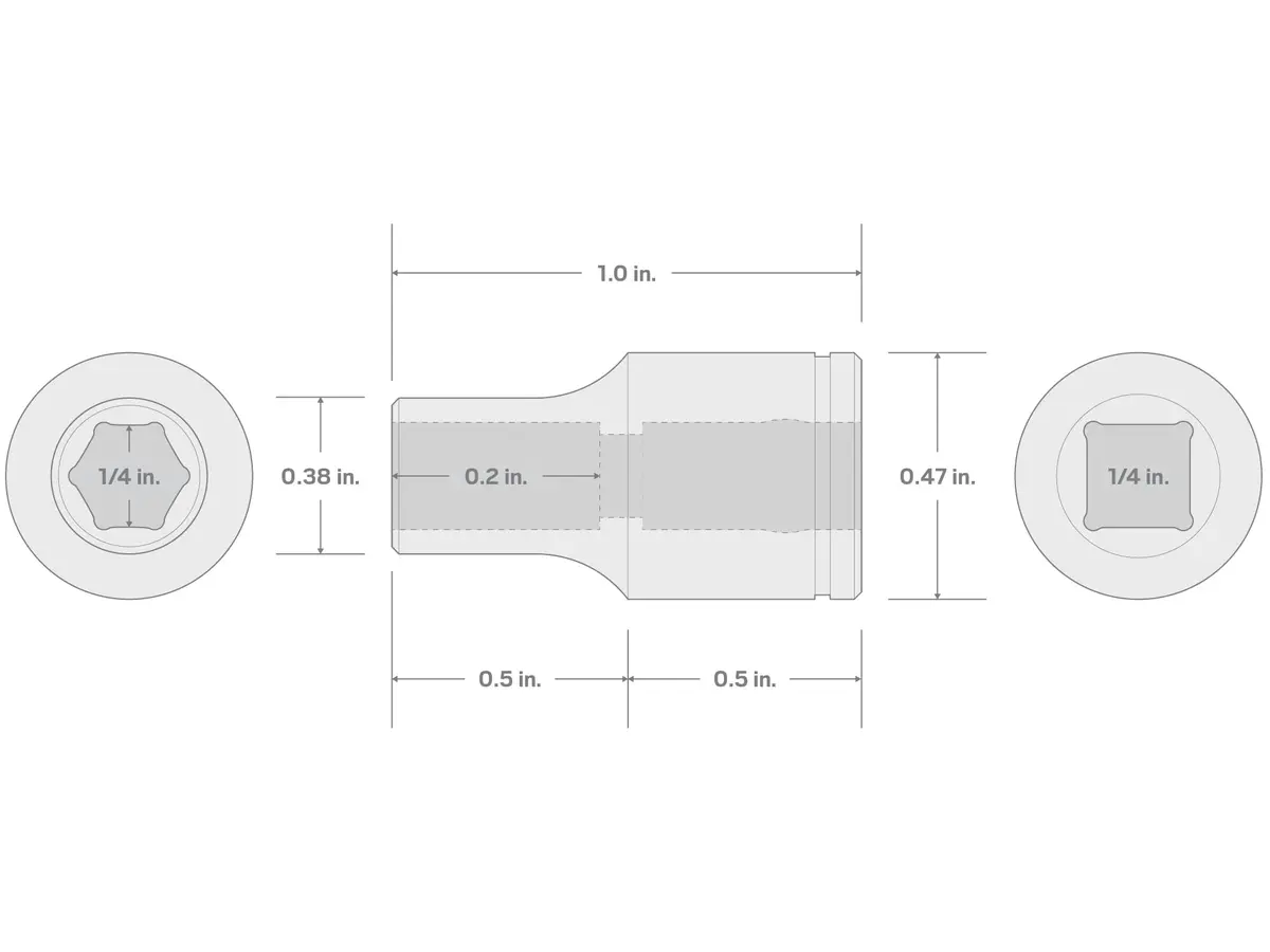 TEKTON 1/4 Inch Drive x 1/4 Inch 6-Point Socket | Chrome-Plated Alloy Steel, Shallow, Exact Fit - view 2
