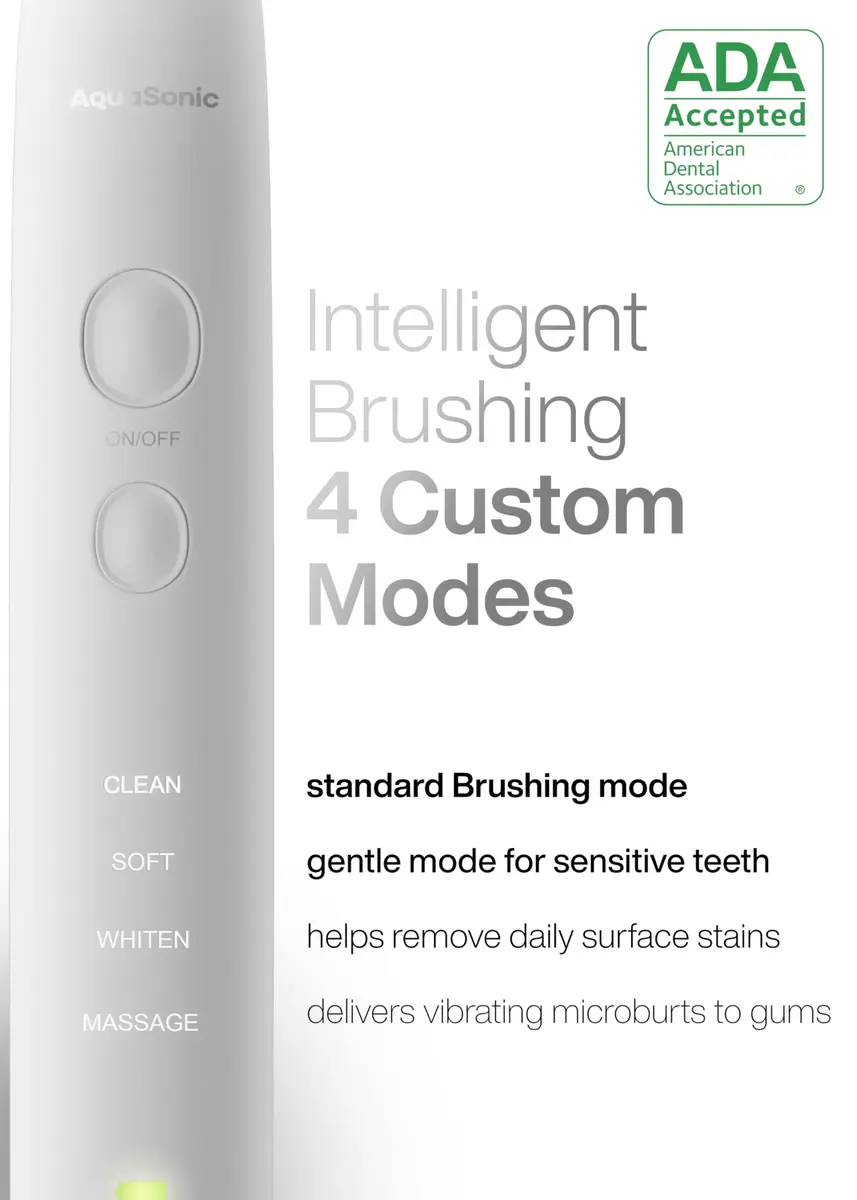 Aquasonic Vibe Series Ultra-Whitening Electric Toothbrush with 8 Brush Heads & Travel Case | ADA Accepted, 40,000 VPM, Wireless Charging - view 4