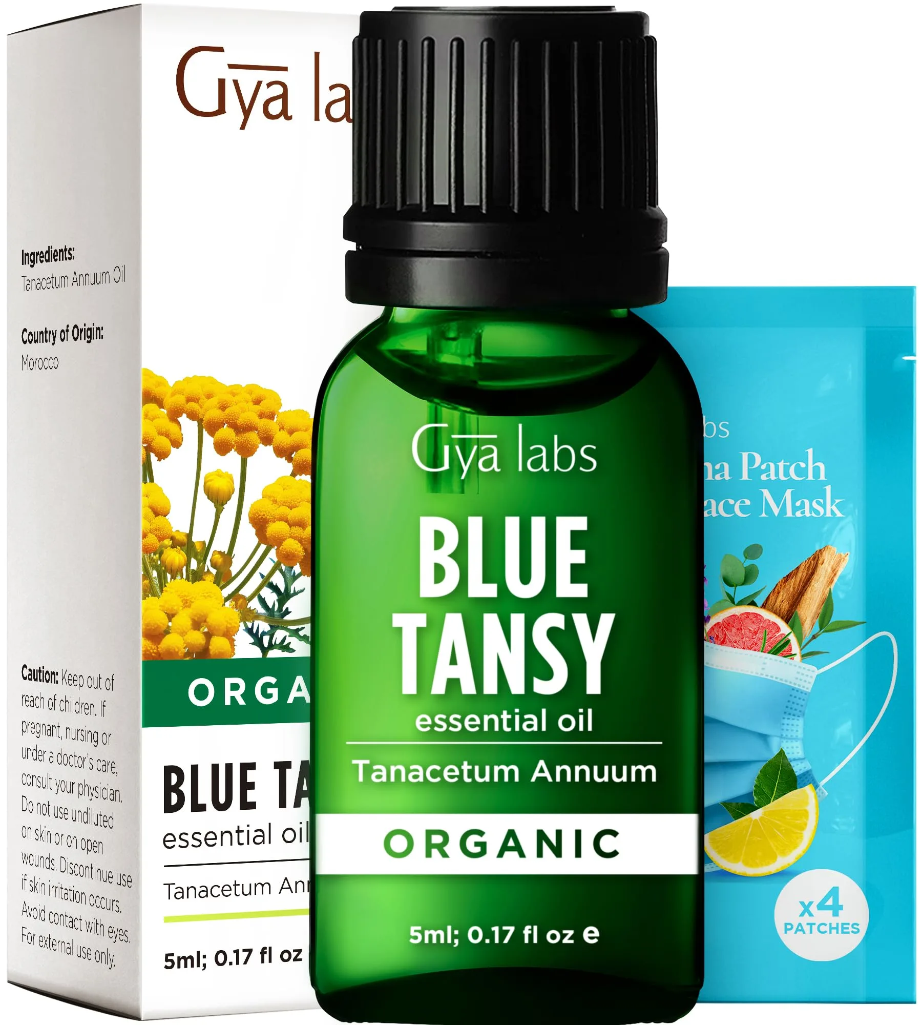 Gya Labs Blue Tansy Essential Oil (0.17 Fl Oz / 5 ml) | Pure Moroccan Oil for Skin, Diffuser & Candle Making - main product image