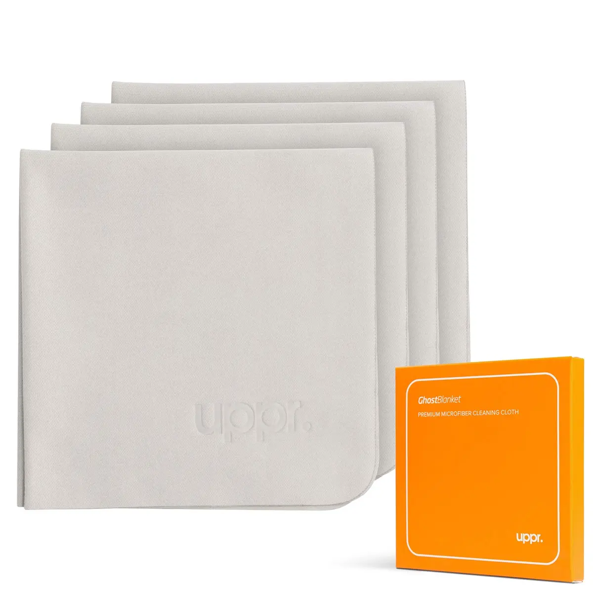 UPPERCASE GhostBlanket Microfiber Cleaning Cloths 16cm x 16cm (4 Pack) | Streak-Free Screen Cleaning - main product image