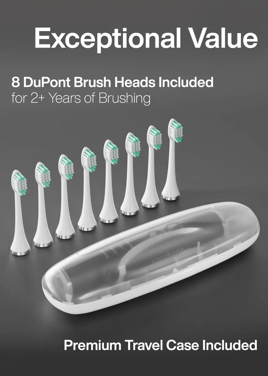 Aquasonic Vibe Series Ultra-Whitening Toothbrush Charcoal Metallic | ADA Accepted Electric Toothbrush with 8 Brush Heads & Wireless Charging - view 5