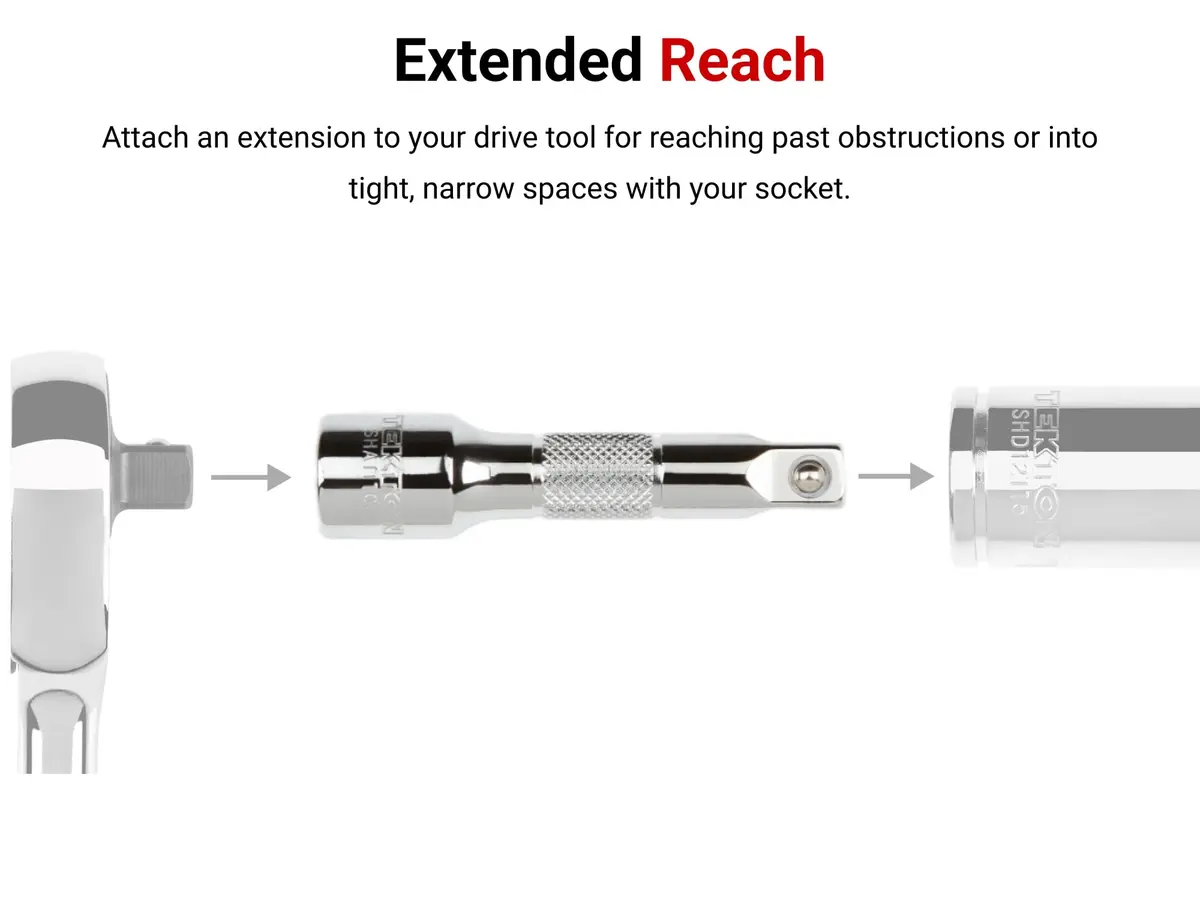 TEKTON 1/4 Inch Drive x 12 Inch Extension | Heavy-Duty Power Tool Accessory - view 3