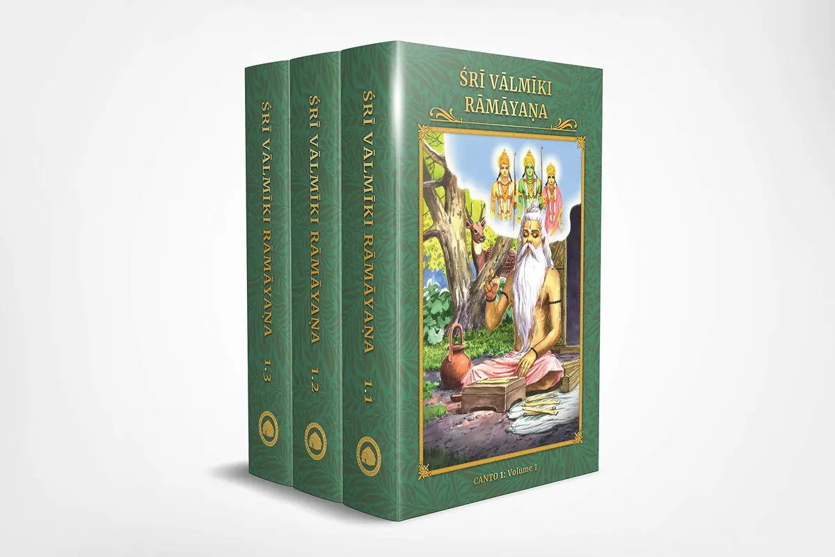 Sri Valmiki Ramayana (Canto 1 - Bala-kanda in 3 Volumes) Hardcover | Original Sanskrit Text, Roman Transliteration, English Translation - view 2