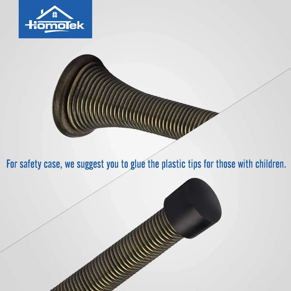 HOMOTEK 12 Pack Spring Door Stopper with Rubber Bumper, Antique Brass | Value Pack Doorstop - view 3