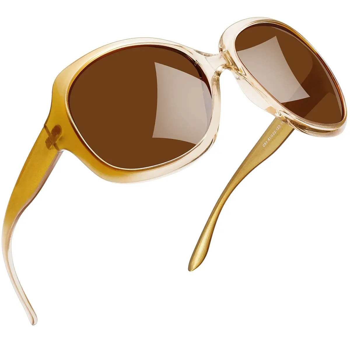 Joopin Oversized Champagne Brown Butterfly Sunglasses for Women | Polarized UV400 Protection - main product image