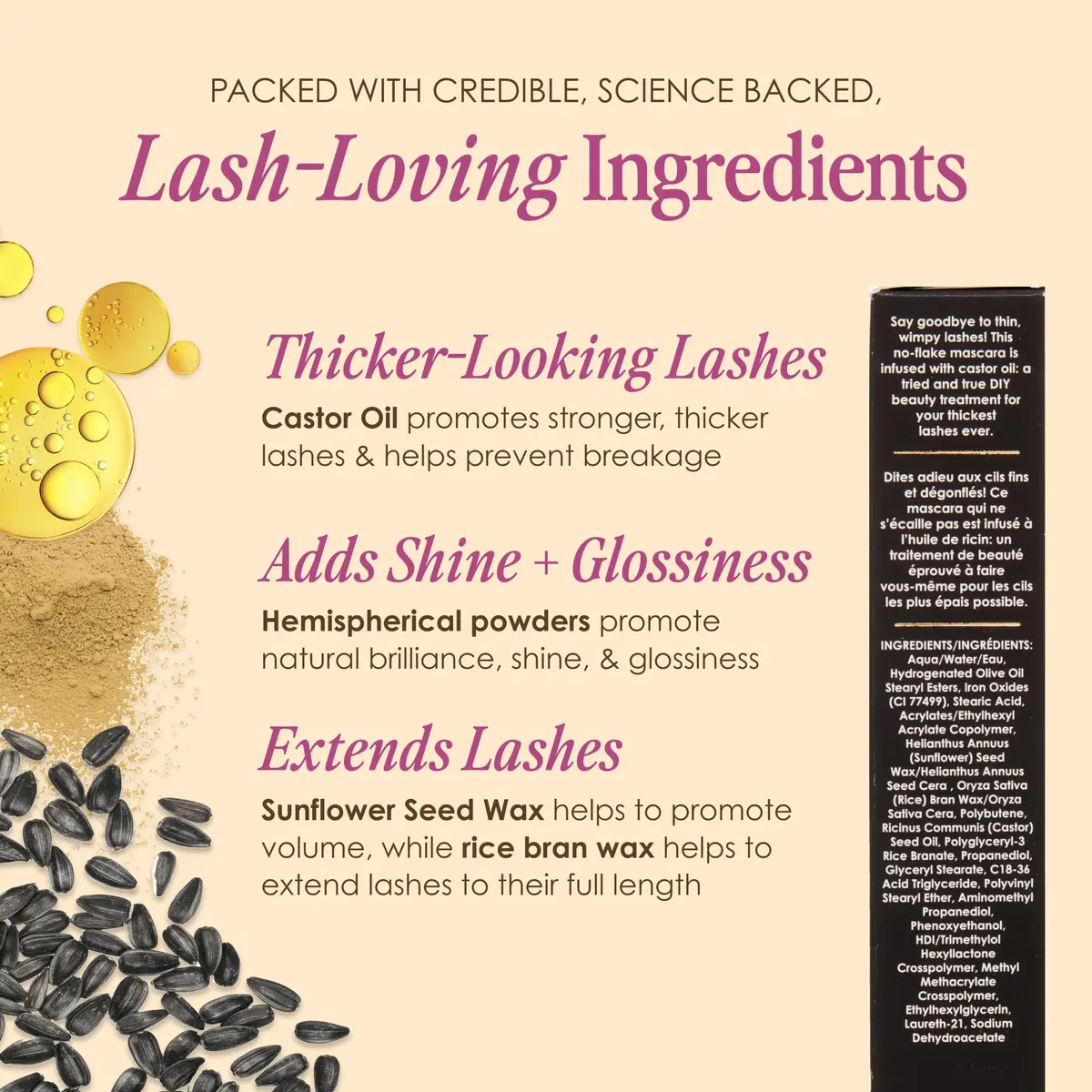 Grande Cosmetics GrandeDRAMA Intense Thickening Mascara 0.3 Fl Oz | Lush, Dense, Glossy Lashes with Castor Oil - view 6