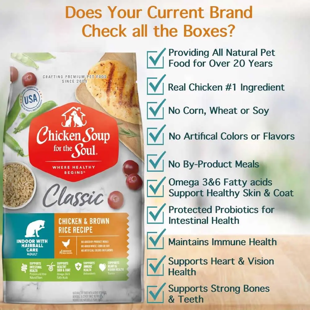 Chicken Soup for the Soul Indoor Cat Food 4.5lb | Supports Hairball & Digestive Health - view 3