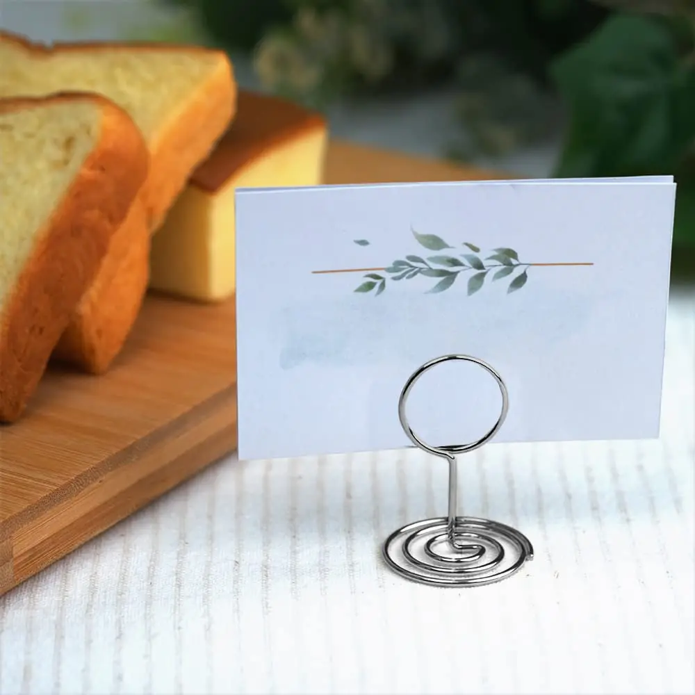 Jofefe Silver 20pcs Mini Place Card Holders with Ring Design | Elegant Table Number Stands for Weddings & Parties - main product image