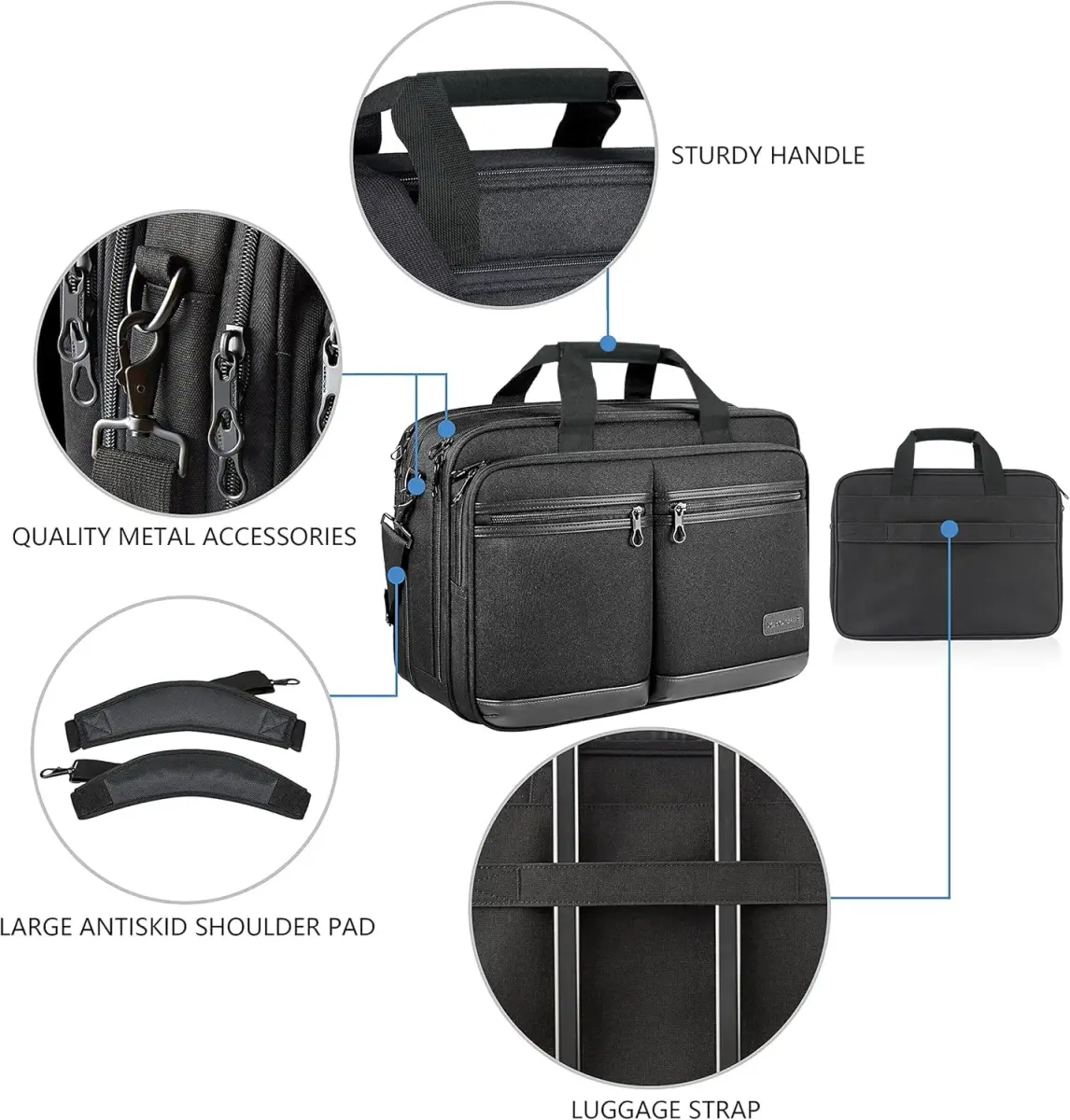 KROSER 17.3 Inch Laptop Computer Bag | Water-Repellent Briefcase with RFID Protection - view 6