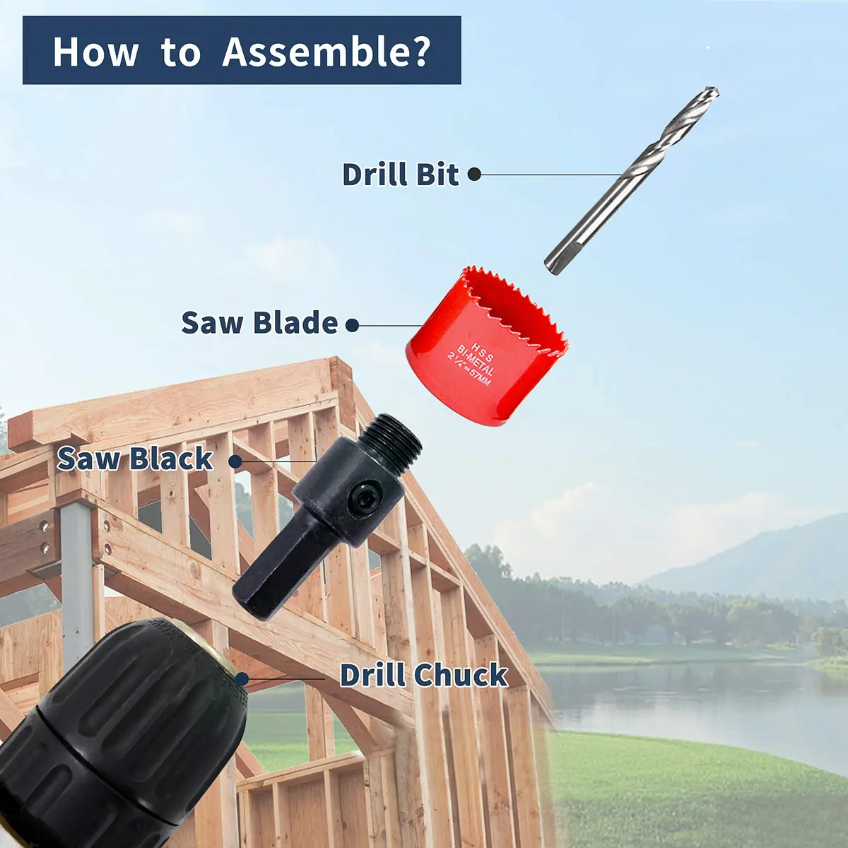 Laiwei Hole Saw Drill Bit 6-1/2" (165mm) | High-Speed Bi-Metal Cutter for Wood & PVC - view 7