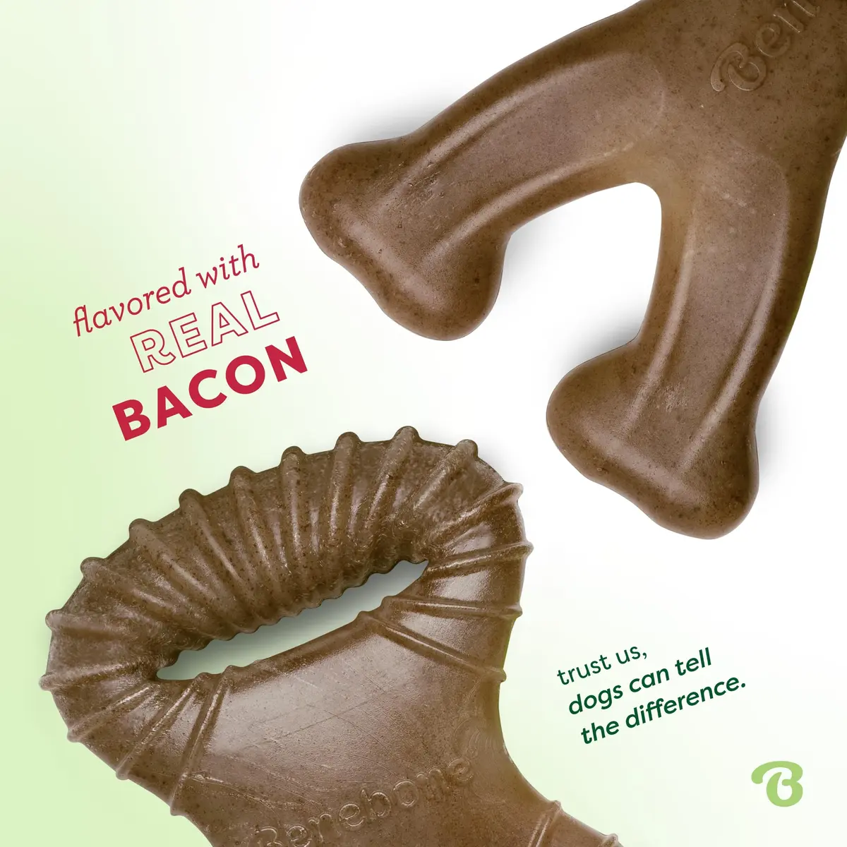 Benebone Tiny 2-Pack Dog Chew Toys, Real Bacon Flavor | Durable Nylon for Small Dogs - view 2