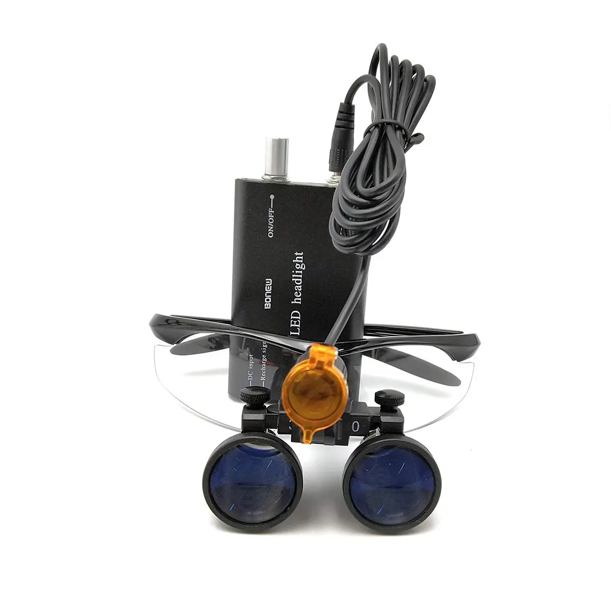 EAST 3.5X 420mm Surgical Binocular Loupes & LED Head Light | Optical Glass, 15000+ Lux, 5+ Hour Battery (Black) - view 2