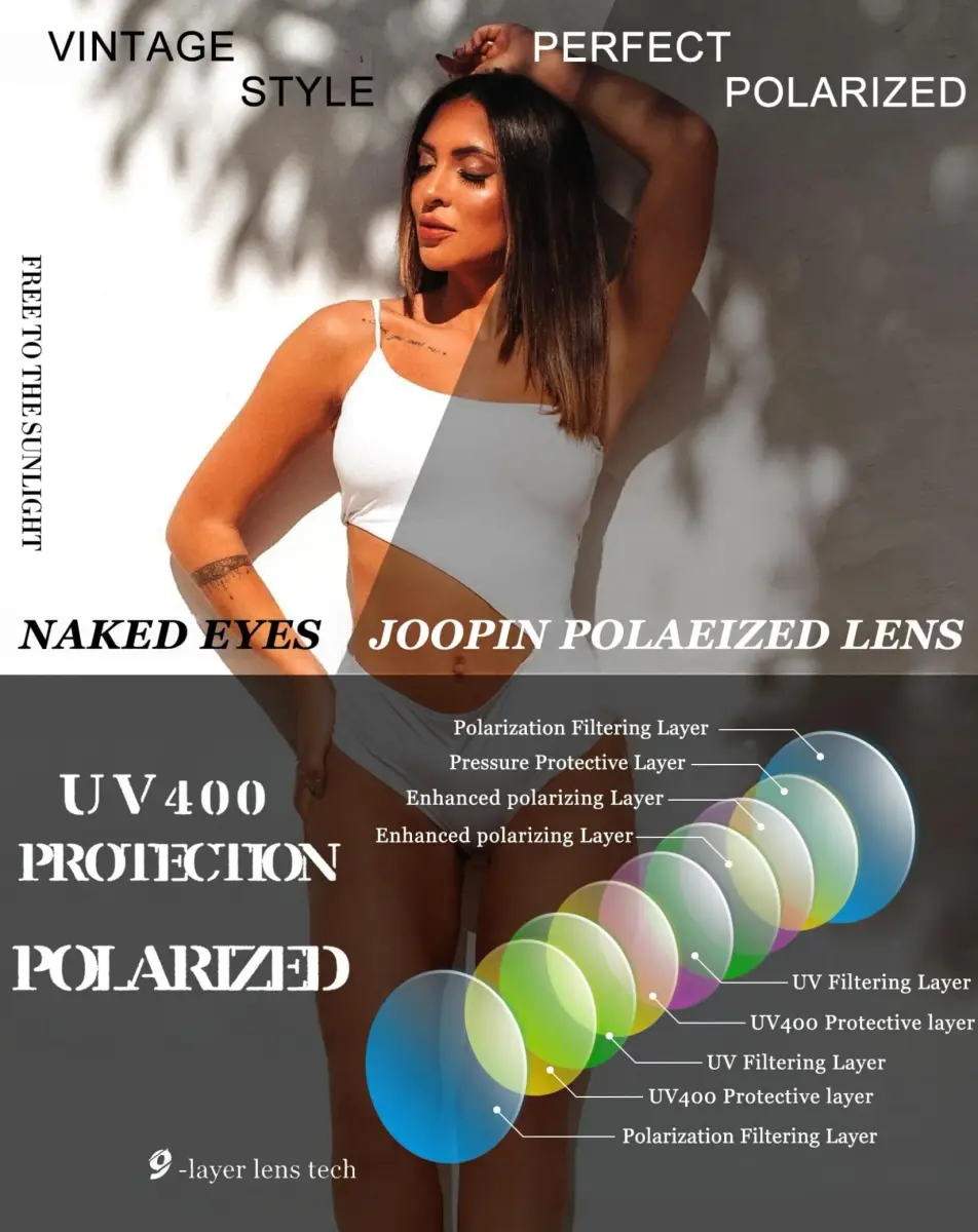 Joopin Oversized Butterfly Sunglasses for Women | Polarized UV400 Protection - view 5