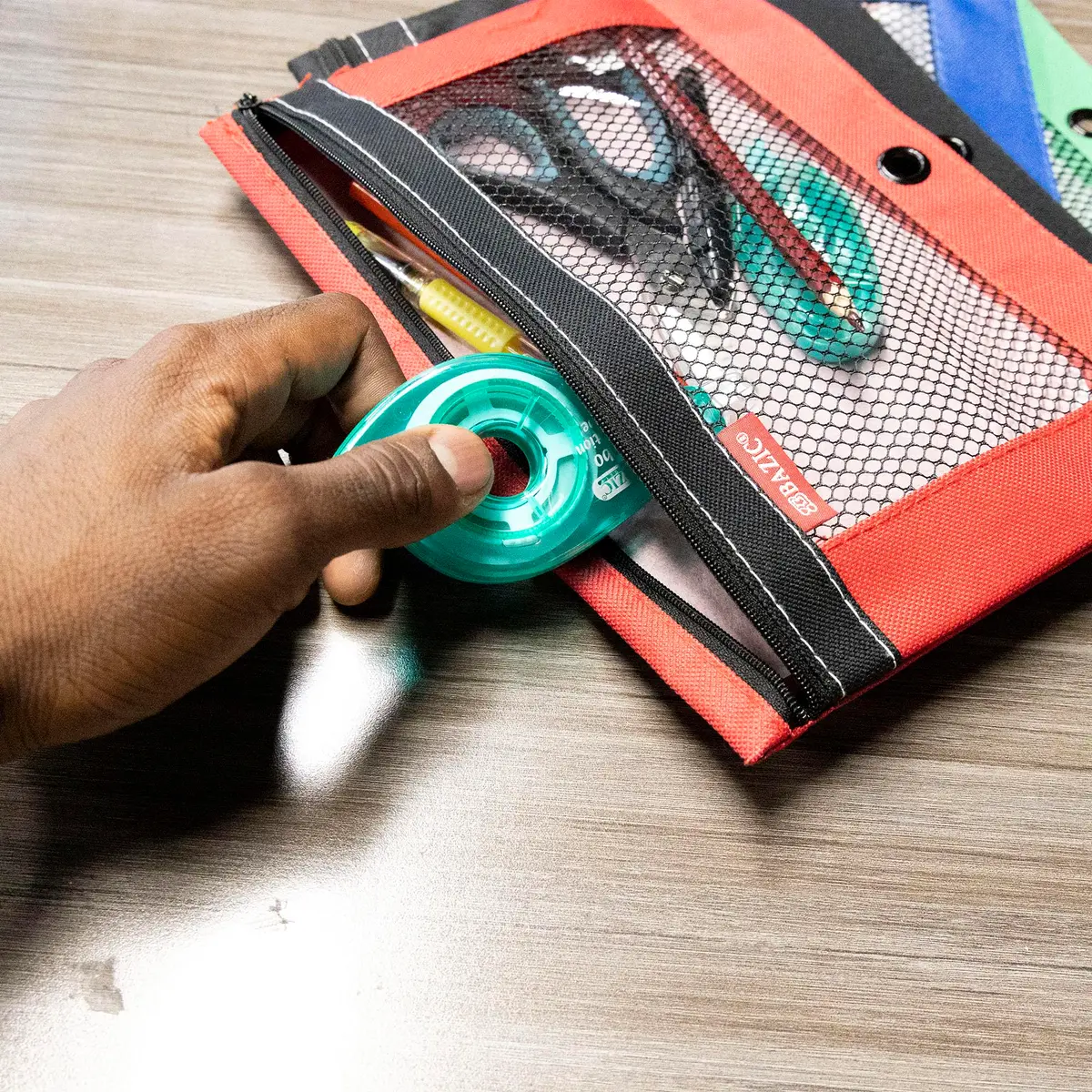 BAZIC PRODUCTS 3-Ring Pencil Pouch with Mesh Window | Durable Organizer for School & Office - view 7