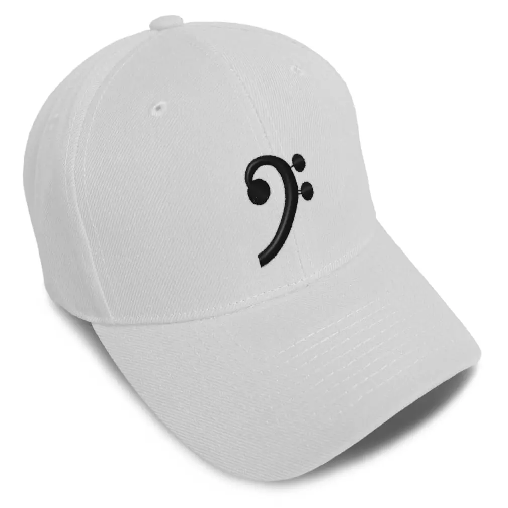 Speedy Pros Baseball Caps for Men & Women Embroidered Black Bass Clef | Adjustable Acrylic Fit - main product image