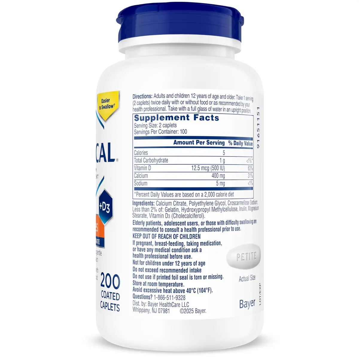 Citracal Petites- Calcium Citrate with Vitamin D3 375 Count | Bone Support for 12+ - view 7