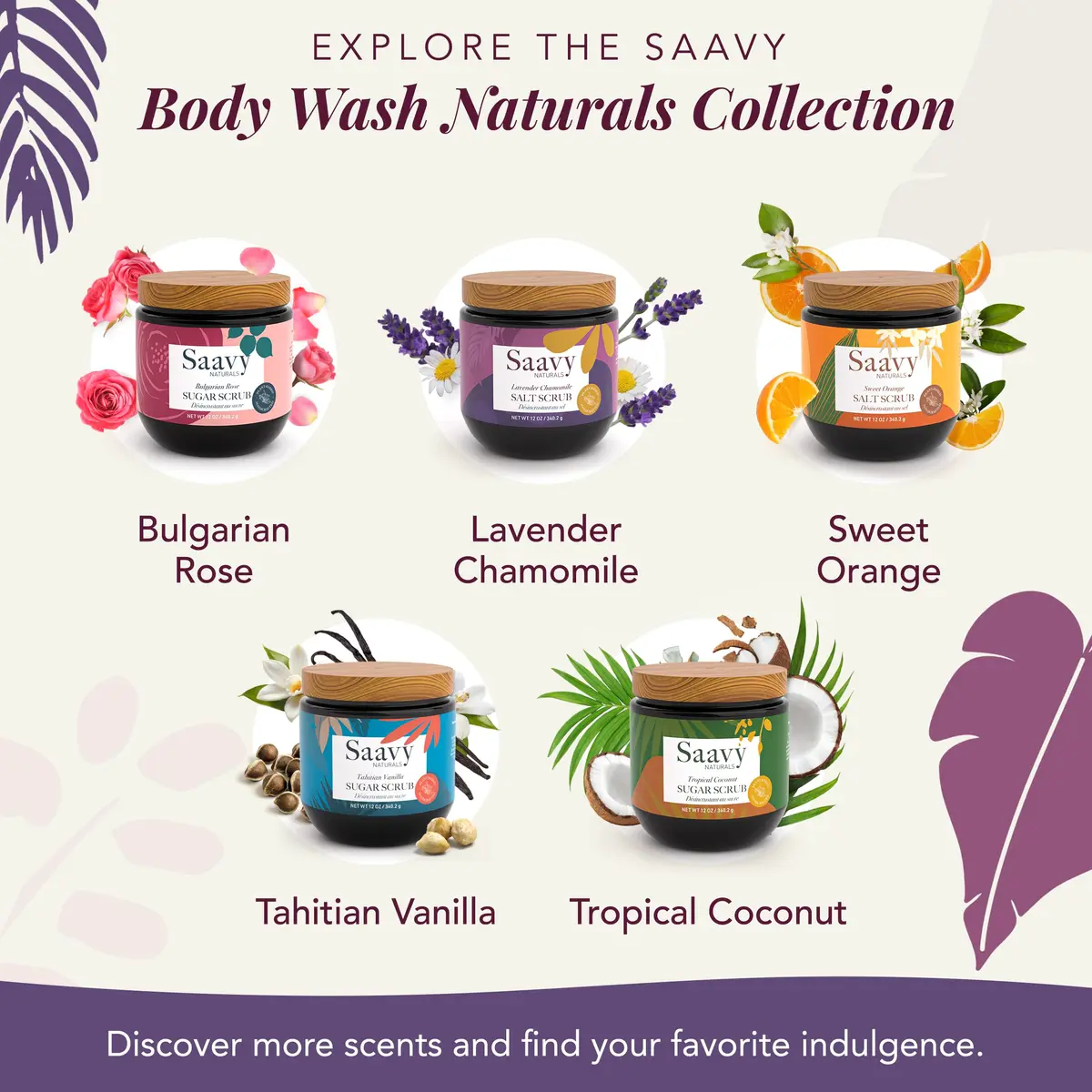 Saavy Naturals Body Scrub - Salt Lavender Extract, Vegan Exfoliant, 12 oz | Gentle for Sensitive Skin, Made in USA - view 7