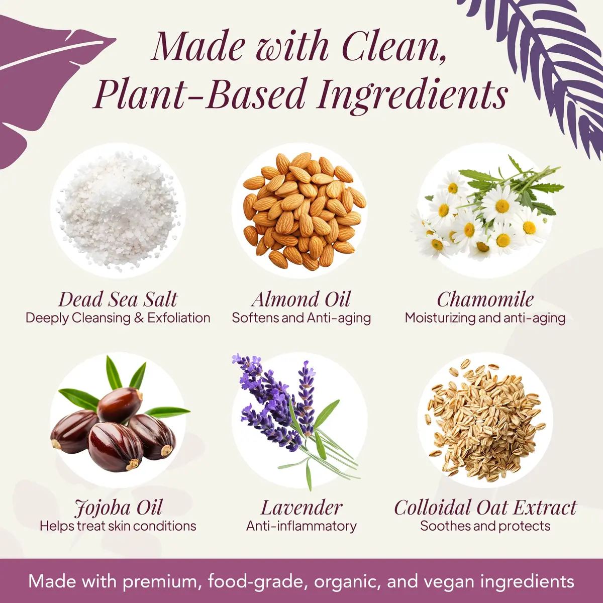 Saavy Naturals Body Scrub - Salt Lavender Extract, Vegan Exfoliant, 12 oz | Gentle for Sensitive Skin, Made in USA - view 3