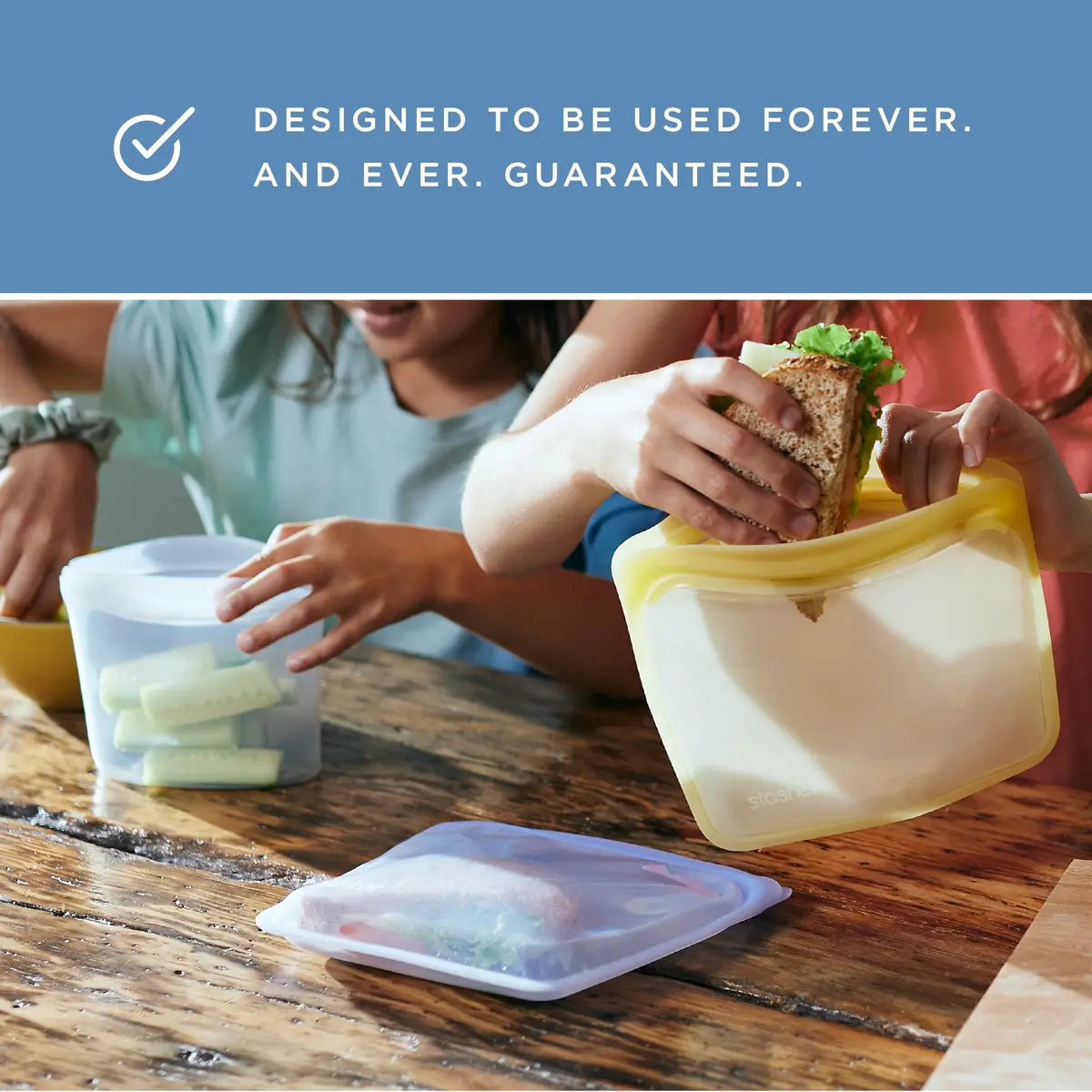 Stasher Stand-Up Mid Reusable Silicone Food Bag 1.7 L (56 oz) | Airtight & Leak-Free for Indian Kitchens - view 9