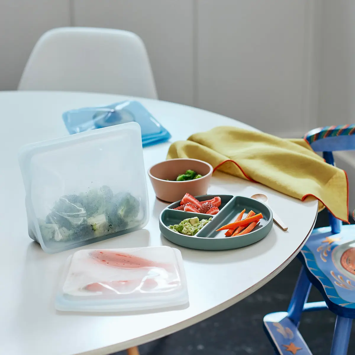 Stasher Stand-Up Mid Reusable Silicone Food Bag 1.7 L (56 oz) | Airtight & Leak-Free for Indian Kitchens - view 3