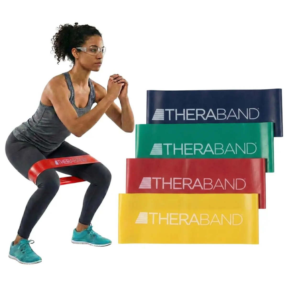 THERABAND Resistance Band Loop Set, 4-Piece, 8" x 3" | 4 Resistance Levels for Full Body Workouts - view 2