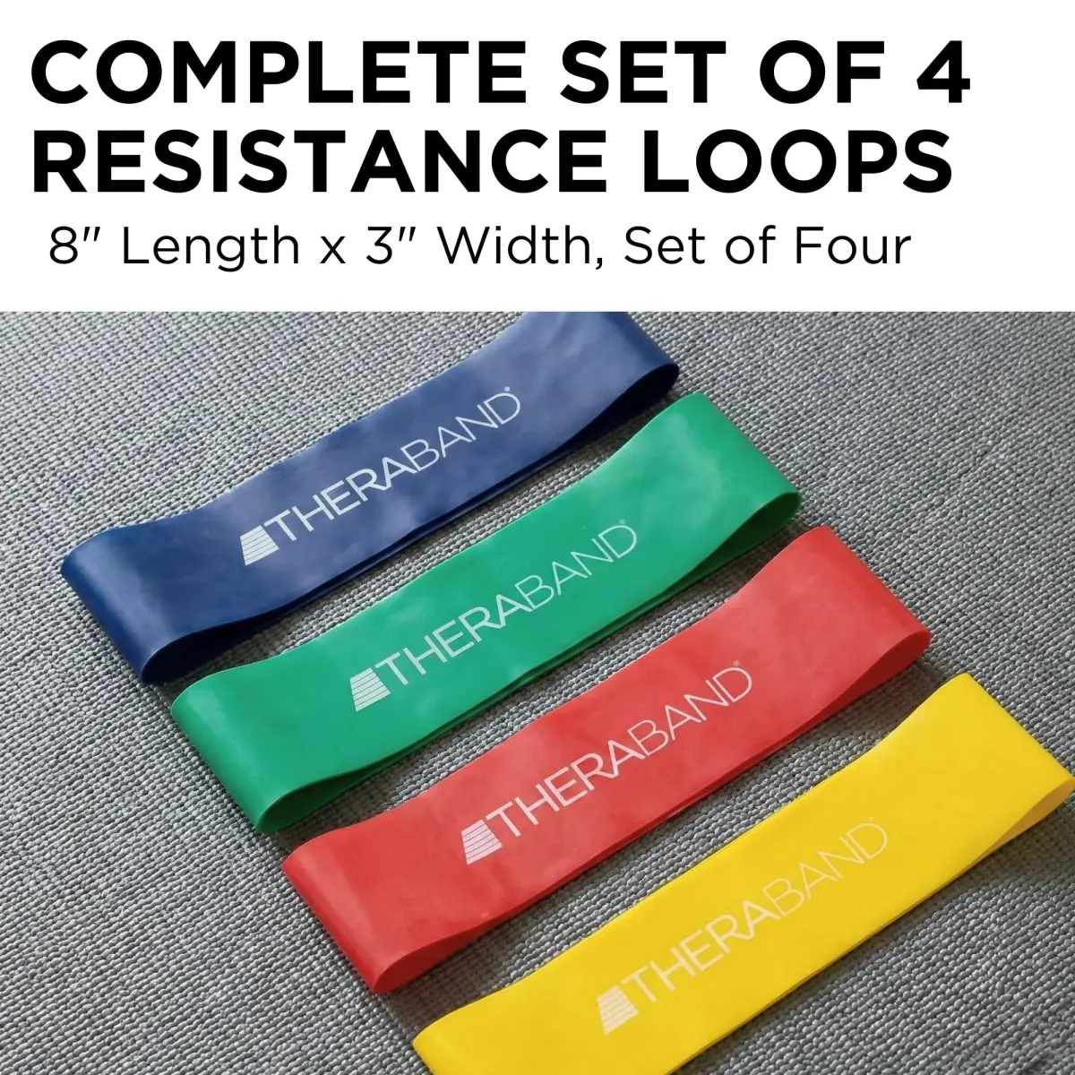 THERABAND Resistance Band Loop Set, 4-Piece, 8" x 3" | 4 Resistance Levels for Full Body Workouts - view 3