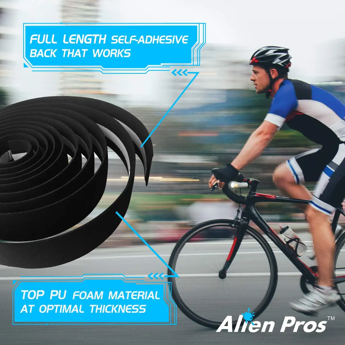 ALIEN PROS Yellow EVA Bike Handlebar Tape Set of 2 | Grips for Comfortable Rides - view 5