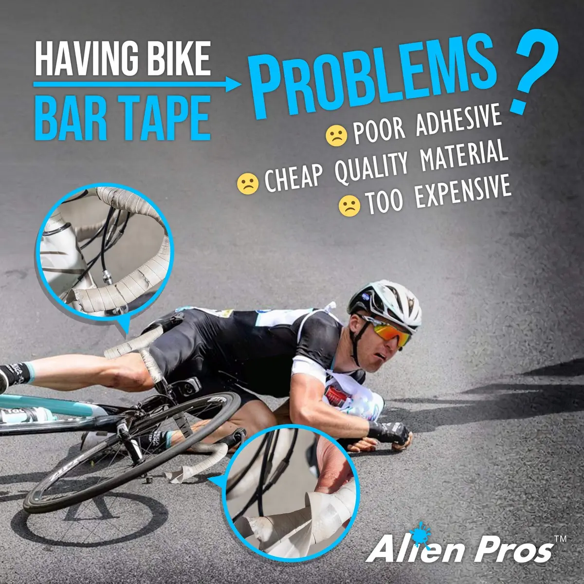 ALIEN PROS Yellow EVA Bike Handlebar Tape Set of 2 | Grips for Comfortable Rides - view 2