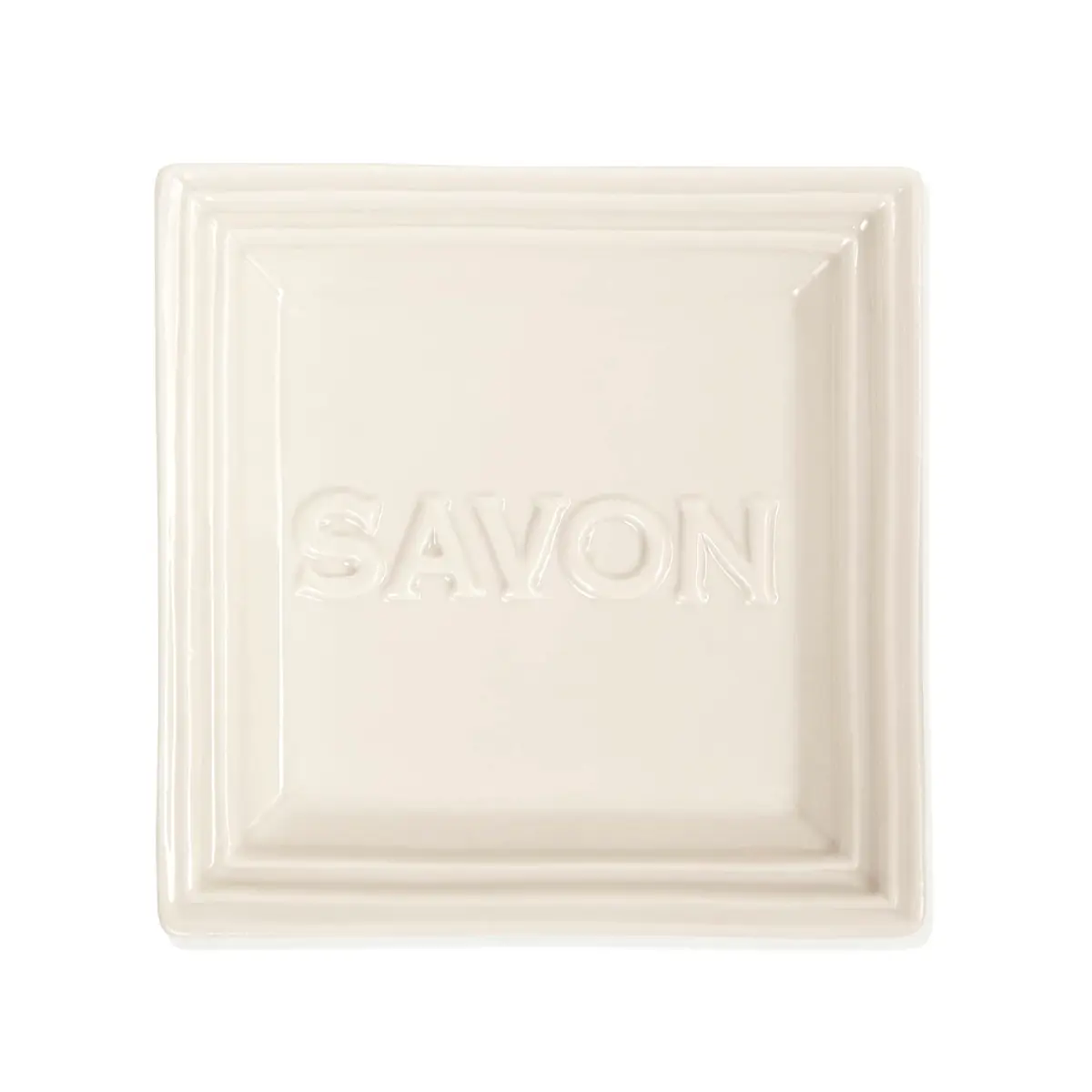 Pre de Provence Marseille Olive Oil Ceramic Soap Dish | Classic French Design, Keeps Bar Dry, 4.3" Square - main product image