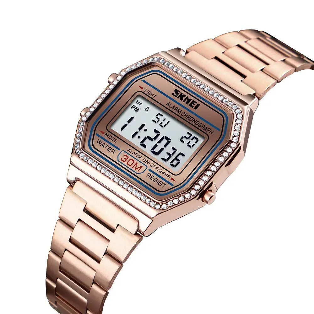 Gosasa Digital Unisex Sports Watch 33mm Rose Gold Waterproof Backlit - view 2