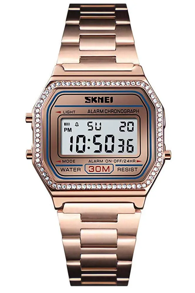 Gosasa Digital Unisex Sports Watch 33mm Rose Gold Waterproof Backlit - view 4