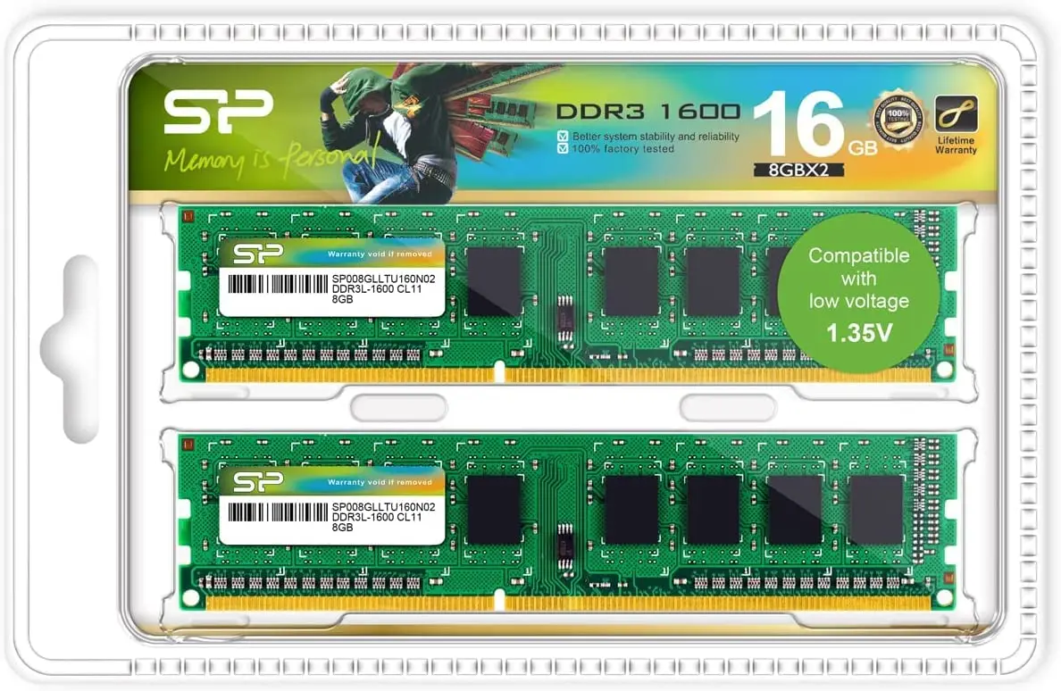 SP Silicon Power DDR3 16GB (2x8GB) 1600MHz Unbuffered UDIMM for Desktop | Low Power, High Compatibility - view 8