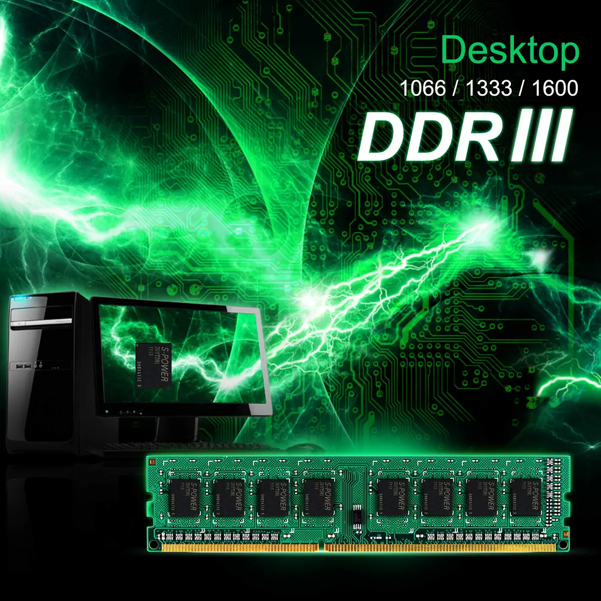 SP Silicon Power DDR3 16GB (2x8GB) 1600MHz Unbuffered UDIMM for Desktop | Low Power, High Compatibility - view 3