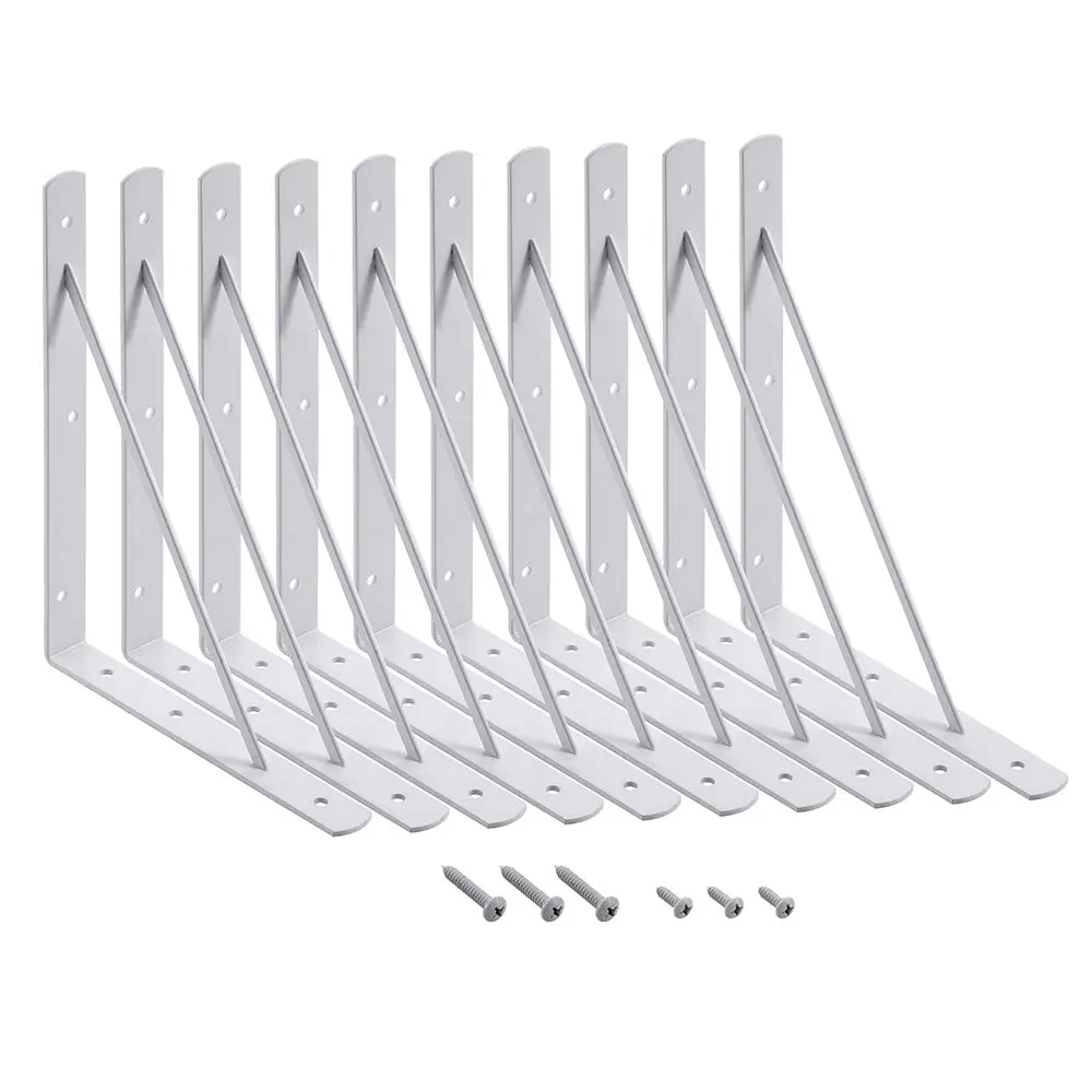 HOME MASTER HARDWARE Wall Shelf Brackets 10x8 Inch | Supports up to 200 lbs, Rust-Resistant Steel, Easy DIY Installation - main product image
