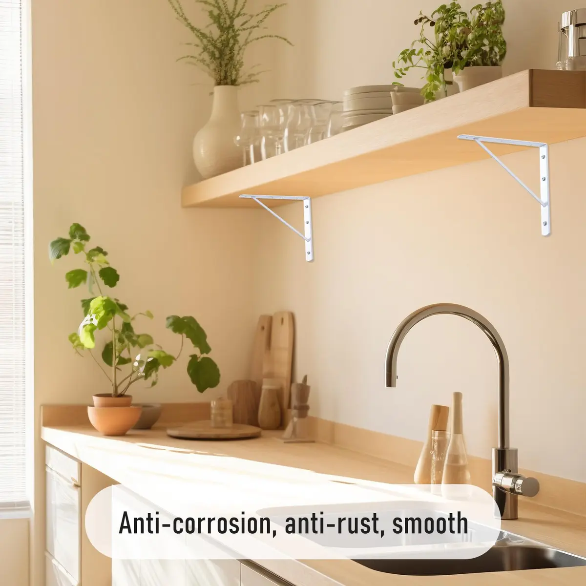HOME MASTER HARDWARE Wall Shelf Brackets 10x8 Inch | Supports up to 200 lbs, Rust-Resistant Steel, Easy DIY Installation - view 7