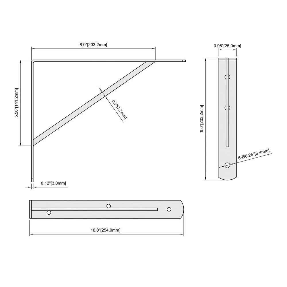 HOME MASTER HARDWARE Wall Shelf Brackets 10x8 Inch | Supports up to 200 lbs, Rust-Resistant Steel, Easy DIY Installation - view 3
