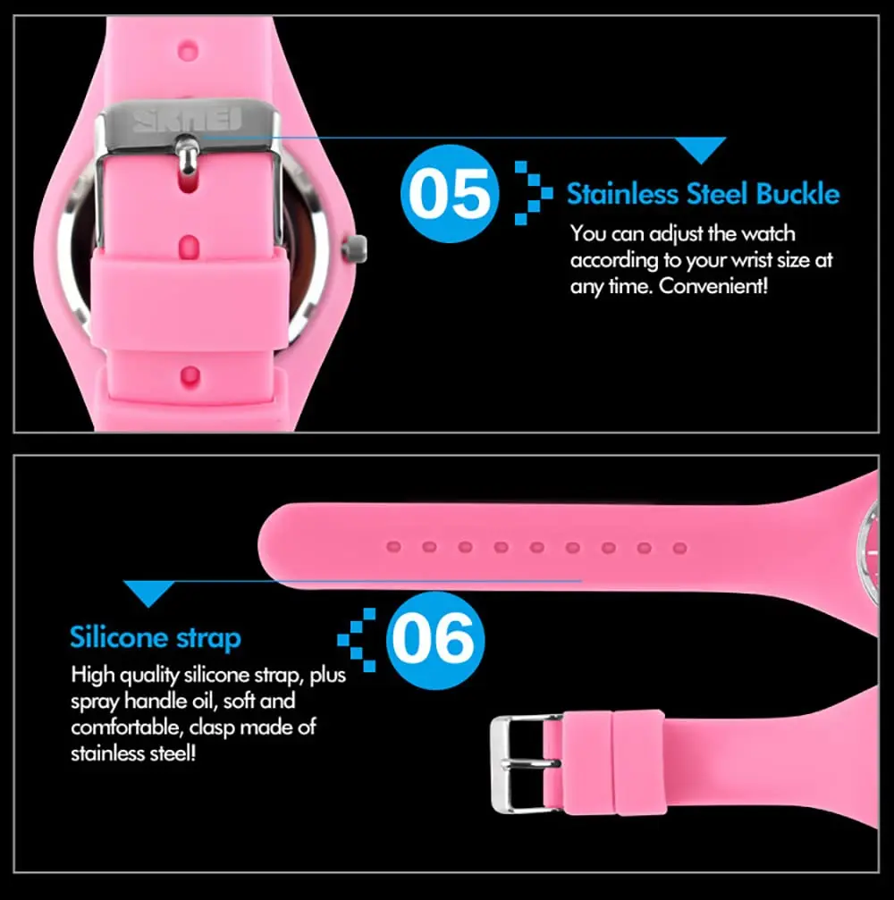 Gosasa Pink Women's Silicone Strap Watch 40mm | 30M Waterproof, Minimalist Design - view 6