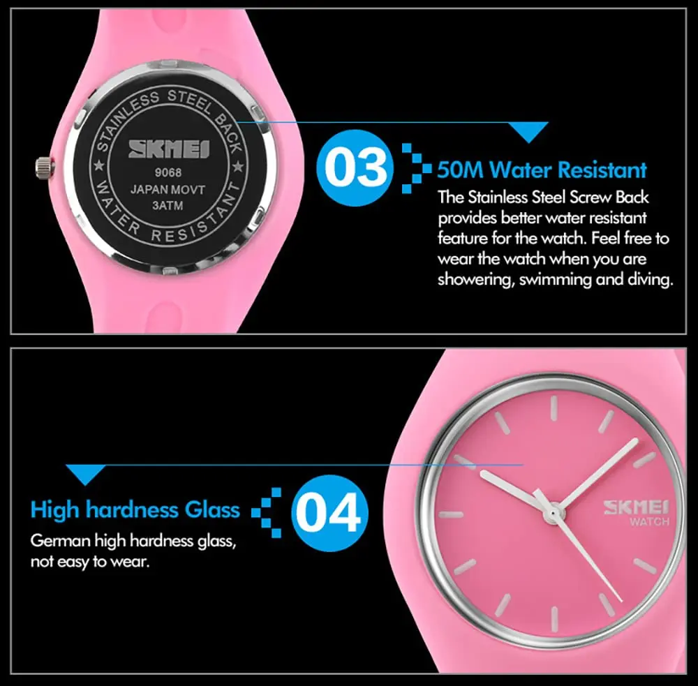 Gosasa Pink Women's Silicone Strap Watch 40mm | 30M Waterproof, Minimalist Design - view 7