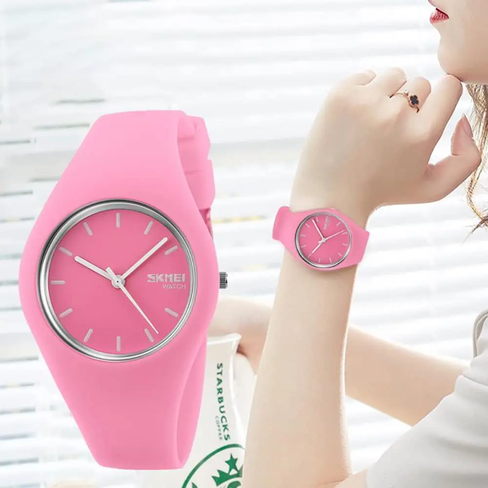 Gosasa Pink Women's Silicone Strap Watch 40mm | 30M Waterproof, Minimalist Design - view 3