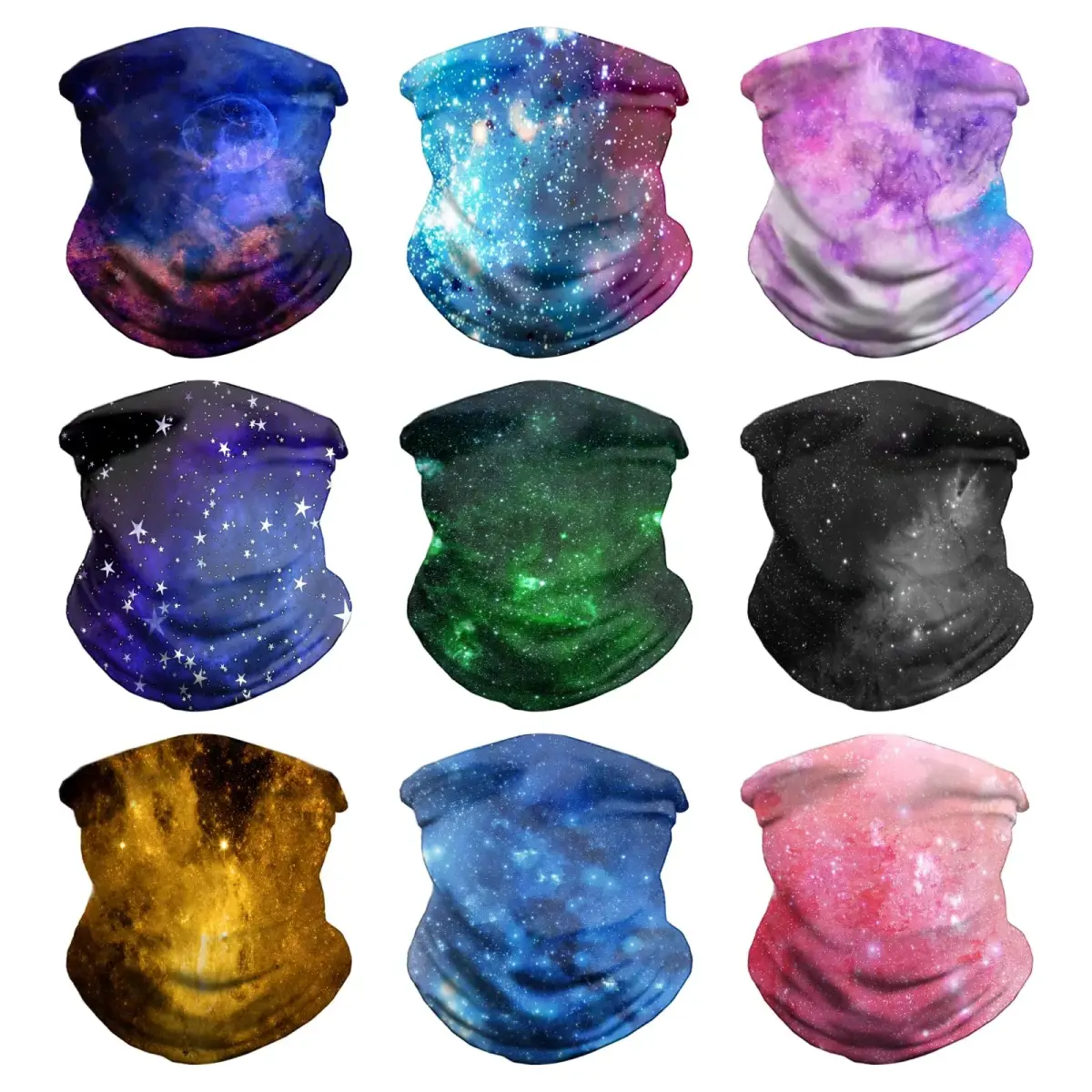 VCZUIUC Galaxy Print Headwear Bandana 9-Pack 24cm x 48cm (9.7"x19.5") | Multi-functional Head Wrap for Sports & Outdoors - main product image