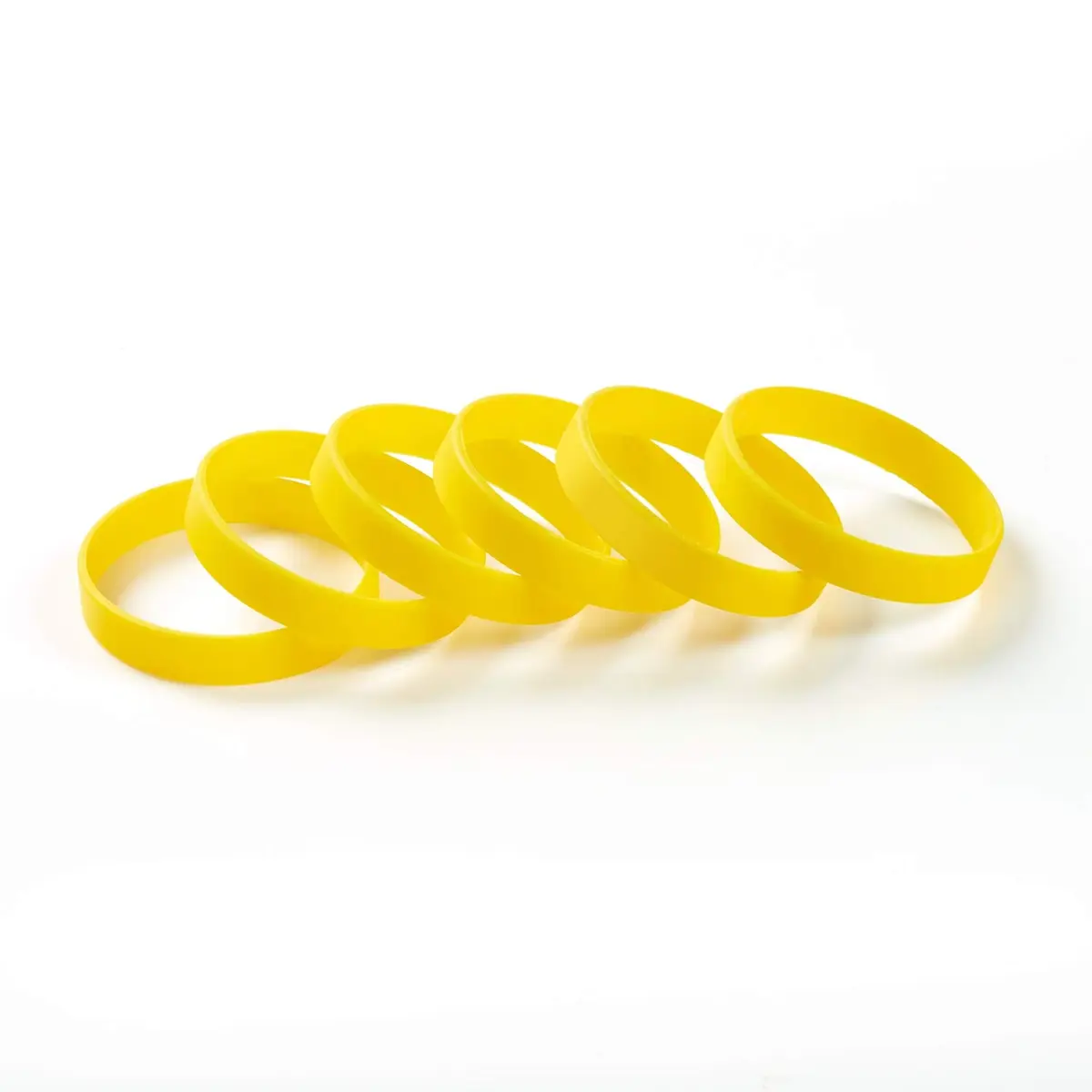 BRANDWINLITE Yellow Silicone Bracelets 8 inch (202mm) | 6-Pack Value for Events & Daily Use - view 2