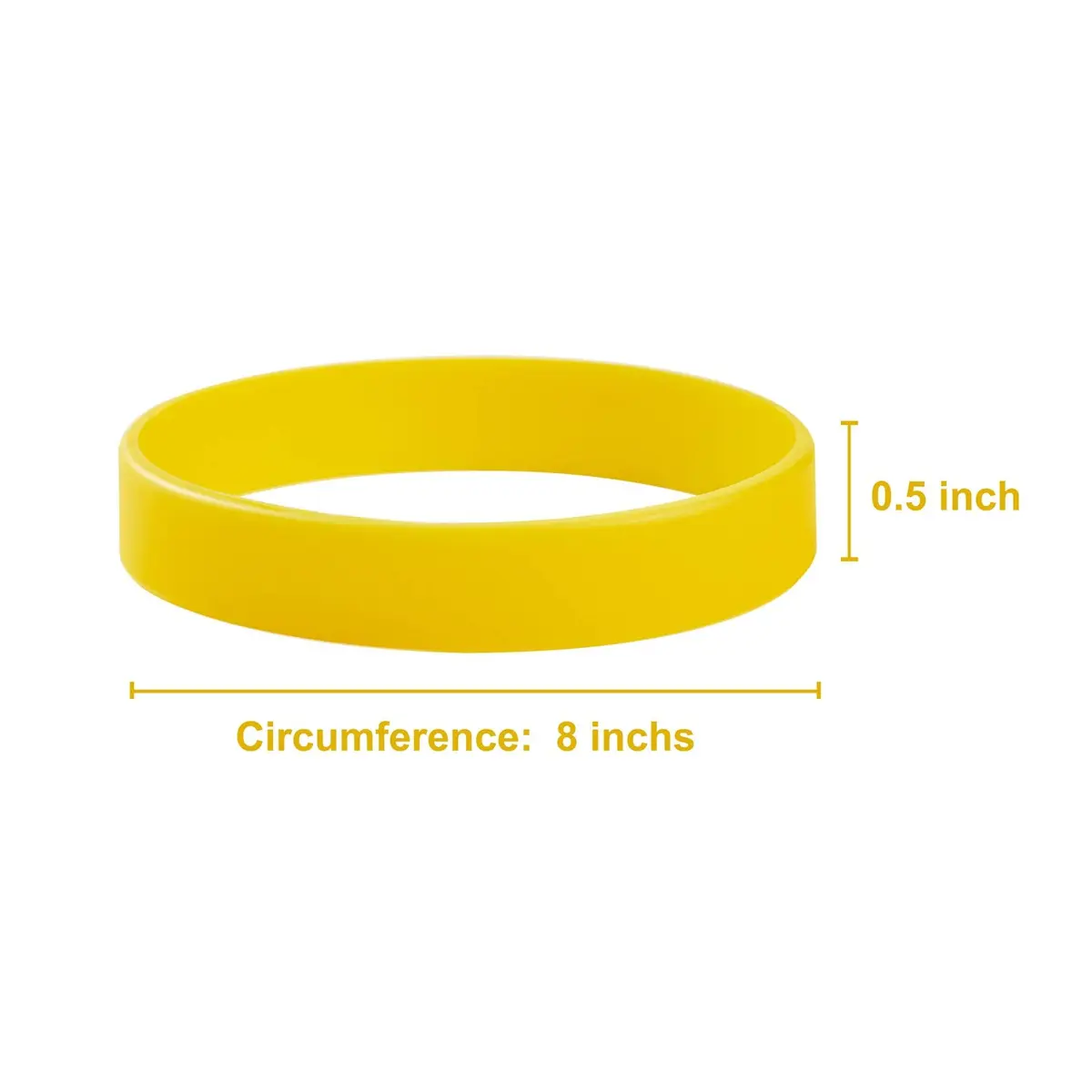 BRANDWINLITE Yellow Silicone Bracelets 8 inch (202mm) | 6-Pack Value for Events & Daily Use - view 4